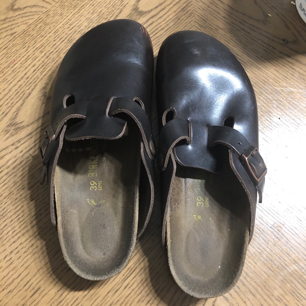 Birkenstock brown mules clogs